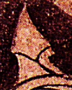 Detail hlavy jezdce na obrazovém kameni G 268.
